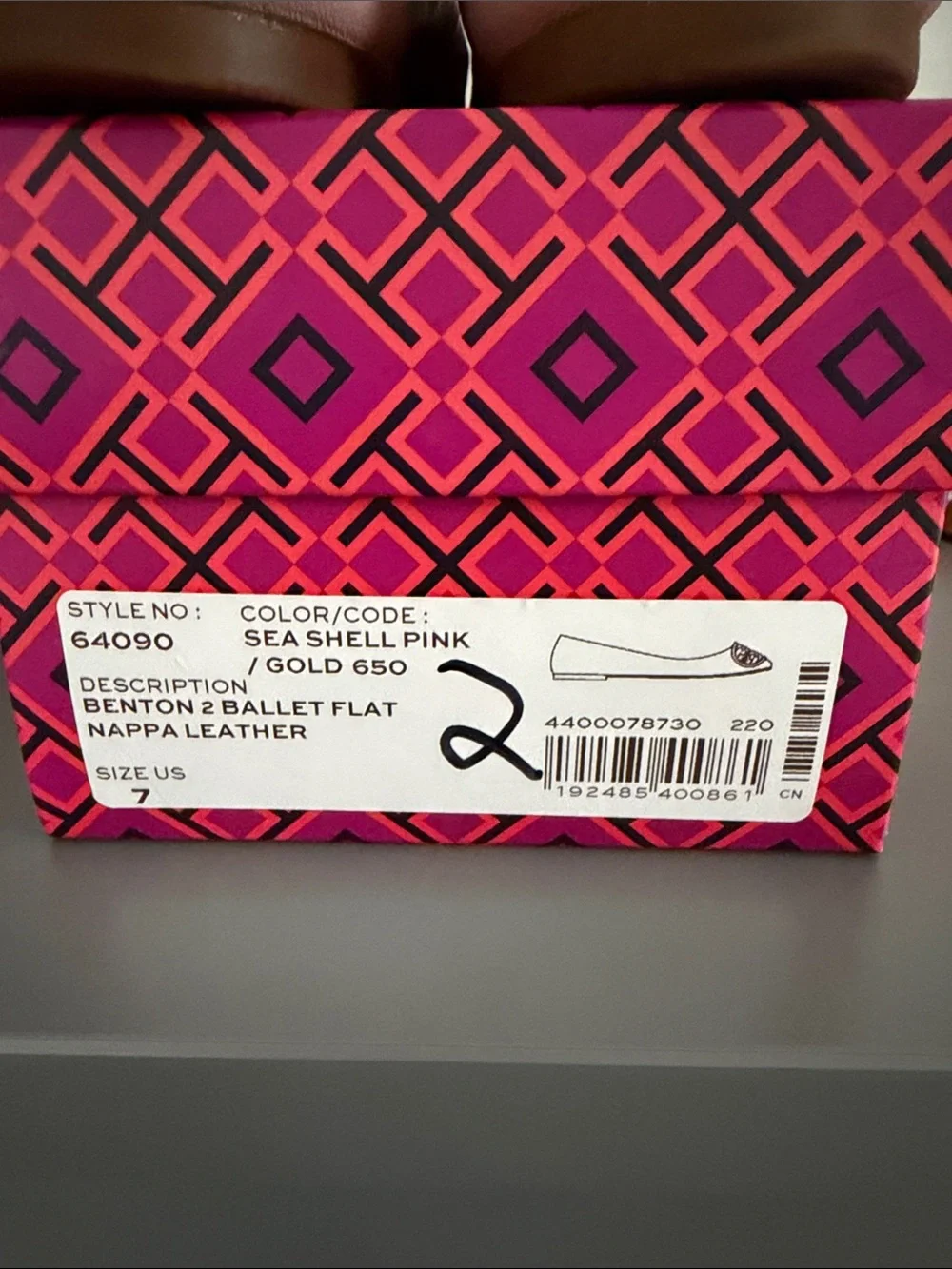 Tory Burch Blush Pink Size 7 Leather Logo Ballet Flats with Gold Medallion